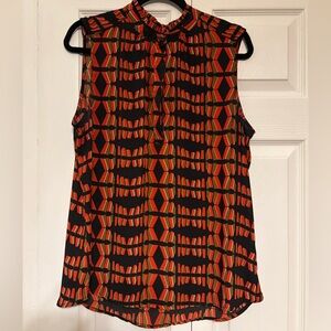 Dalia Black and Red Geometric Blouse